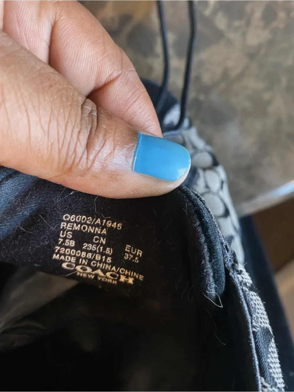 Coach Black and Cream Monogram Lace-Up Sneaker